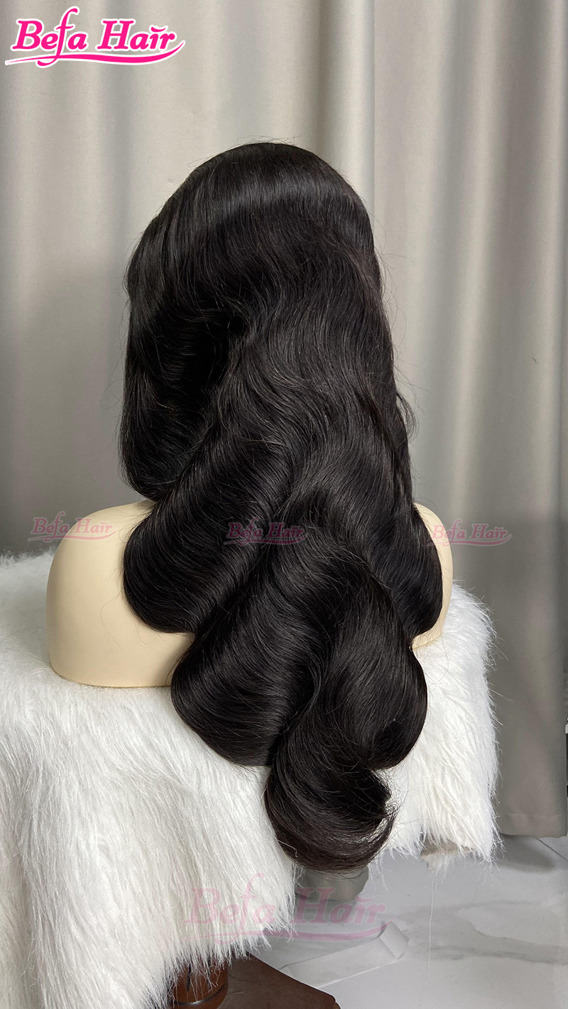 Befa Hair Wholesale U Part Human Hair Wigs Brazilian Virgin Body Wave 200% Density Pre Plucked Glueless Middle Part Wig