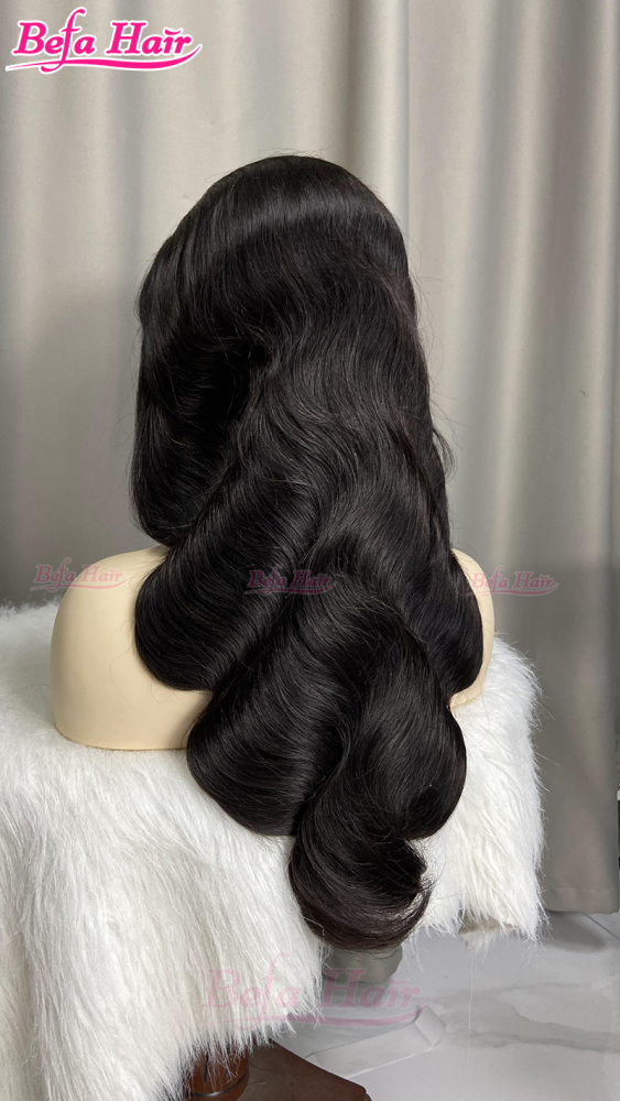 Befa Hair Wholesale U Part Human Hair Wigs Brazilian Virgin Body Wave 200% Density Pre Plucked Glueless Middle Part Wig