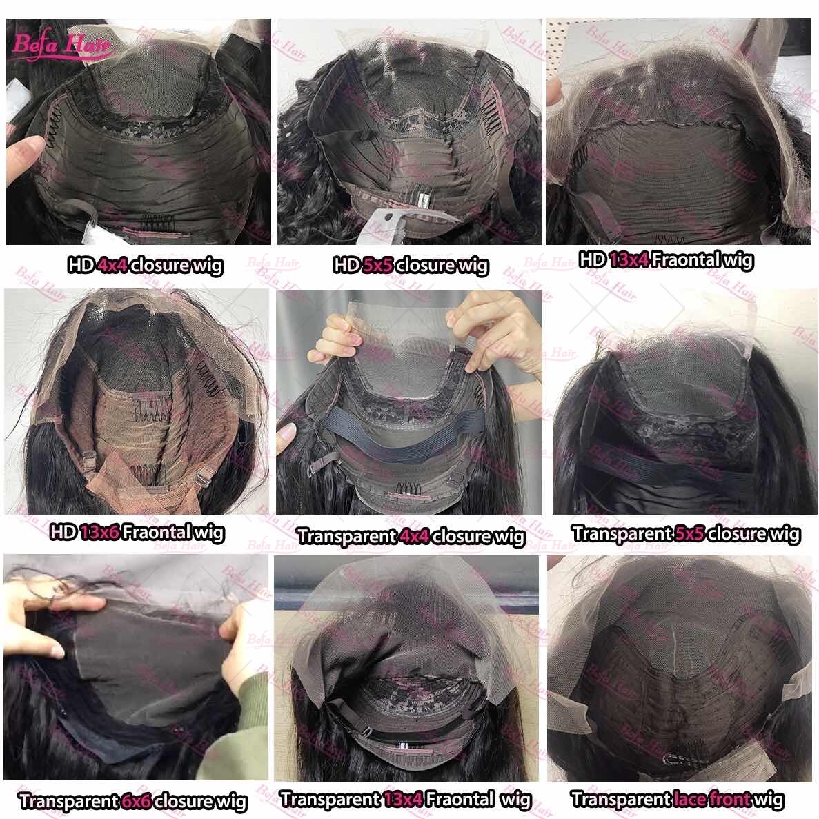 Glueless Wigs Human Hair Orange Ginger Color Wig 5x5/ 13x4/ 13x6 Transparent Lace Bone Straight Human Hair Wig