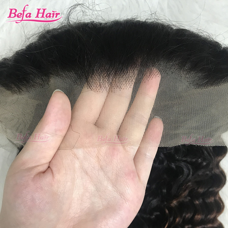 Befa Hair Glueless Wigs Human Hair Ombre Brown Color Wig 5x5/ 13x4/ 13x6 Transparent Lace Deep Wave Human Hair Wig