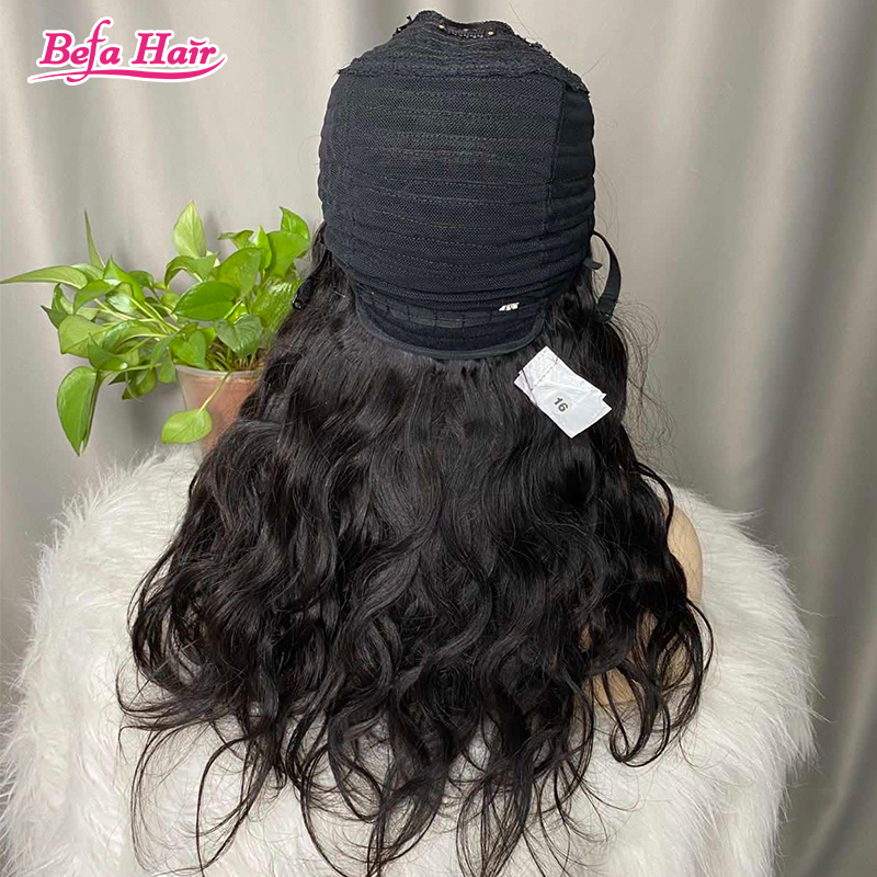 Befa Hair Wholesale Natural Wave U Part Human Hair Wigs Brazilian Virgin 200% Density Pre Plucked Glueless Middle Part Wig
