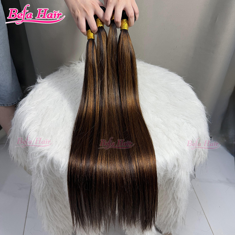 Befa Hair Wholesale Piano Color Hair Bundles P4/27 Human Hair 12-30 Inches 1pc/2pcs/3pcs/4pcs Straight Hair Weave Highlight Colored Hair Bundles