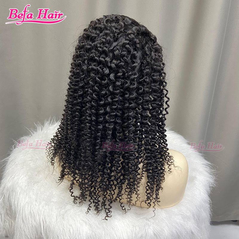 Befa Hair Wholesale U Part Human Hair Wigs Brazilian Virgin Kinky Curly 200% Density Pre Plucked Glueless Middle Part Wig