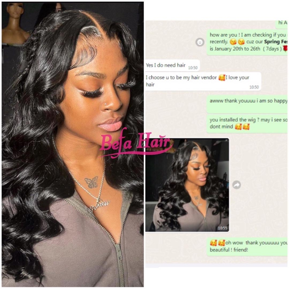 Befa Hair Glueless Wigs Human Hair 5X5 13X4 13X6 Transparent Lace HD Lace Human Hair Wigs Natural Black More Wave Hair Wigs