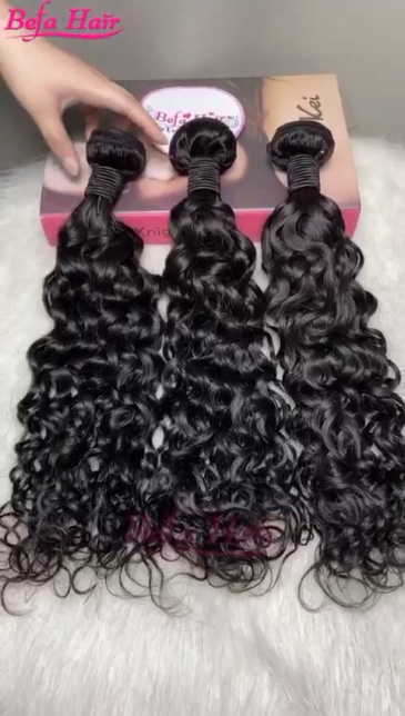 Befa Hair Wholesale Water Wave Wefts 1pc/2pcs/3Bundles/4Bundles 12-30 Inches Natural Human Hair Weave