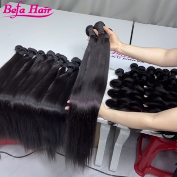 Befa Hair Wholesale Straight Wefts 1pc/2pcs/3pcs/4pcs 10-40 Inches Natural Black human Hair Weave