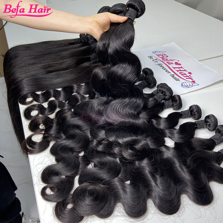 Befa Hair Wholesale Body wave Wefts 1pc/2pcs/3pcs/4pcs 10-34 Inches Virgin Human Hair Weave