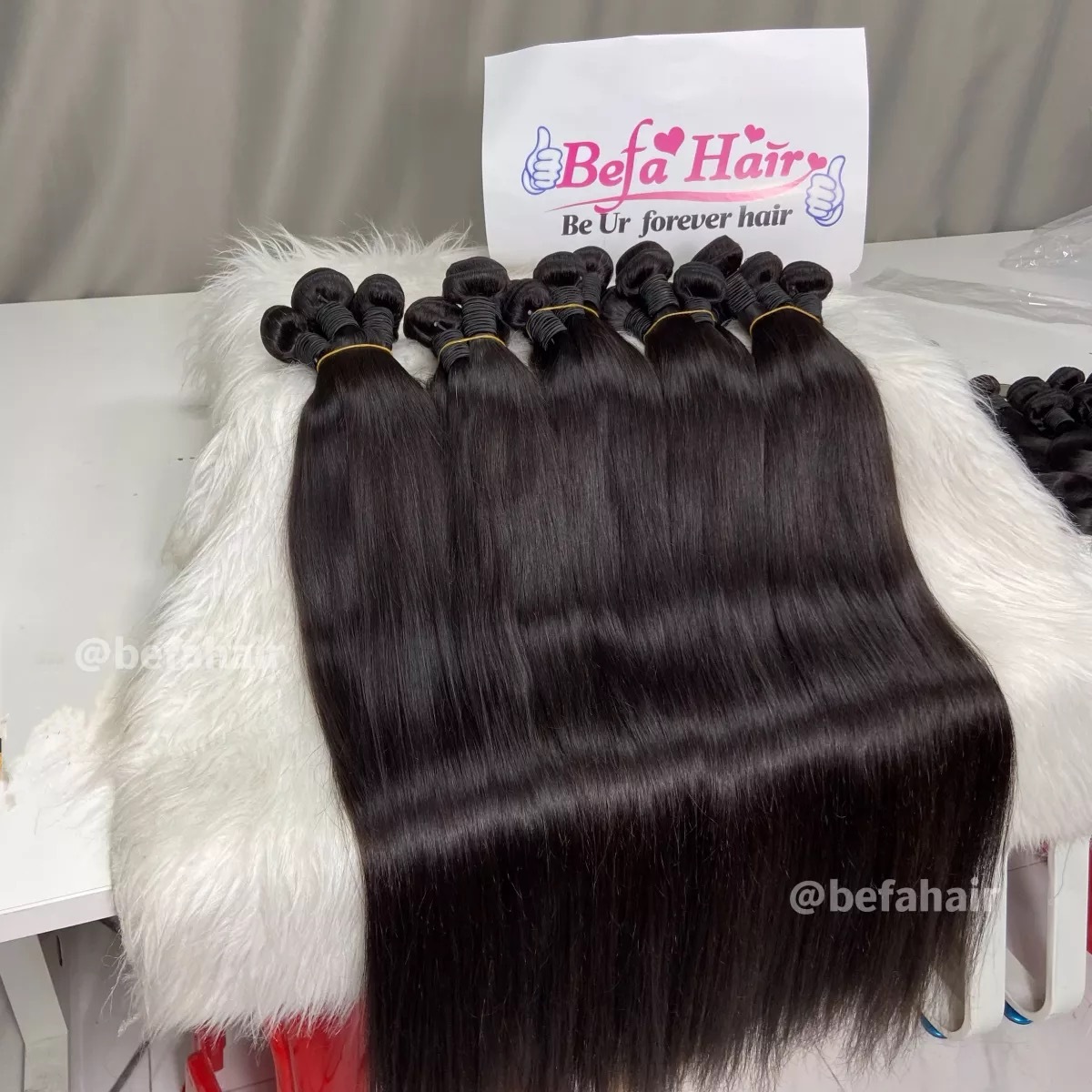 Befa Hair Wholesale Straight  Wefts 10 Bundles 8-40 Inches Natural Black human Hair Weave