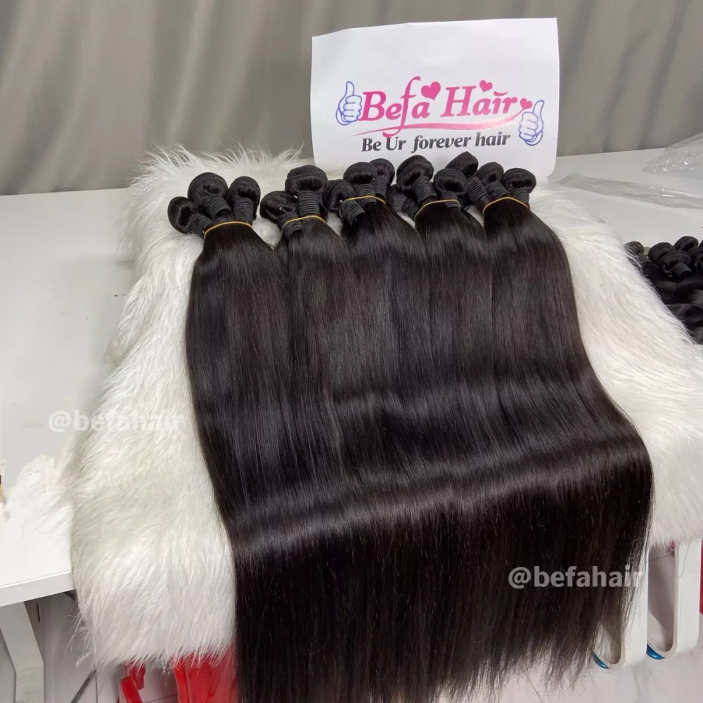 Befa Hair Wholesale Straight  Wefts 10 Bundles 8-40 Inches Natural Black human Hair Weave