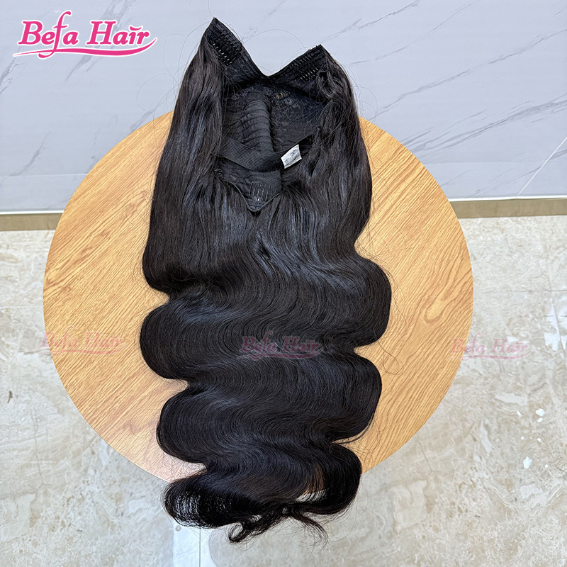 Befa Hair Wholesale Body Wave V Part Human Hair Wigs Brazilian Virgin 200% Density Glueless Wig