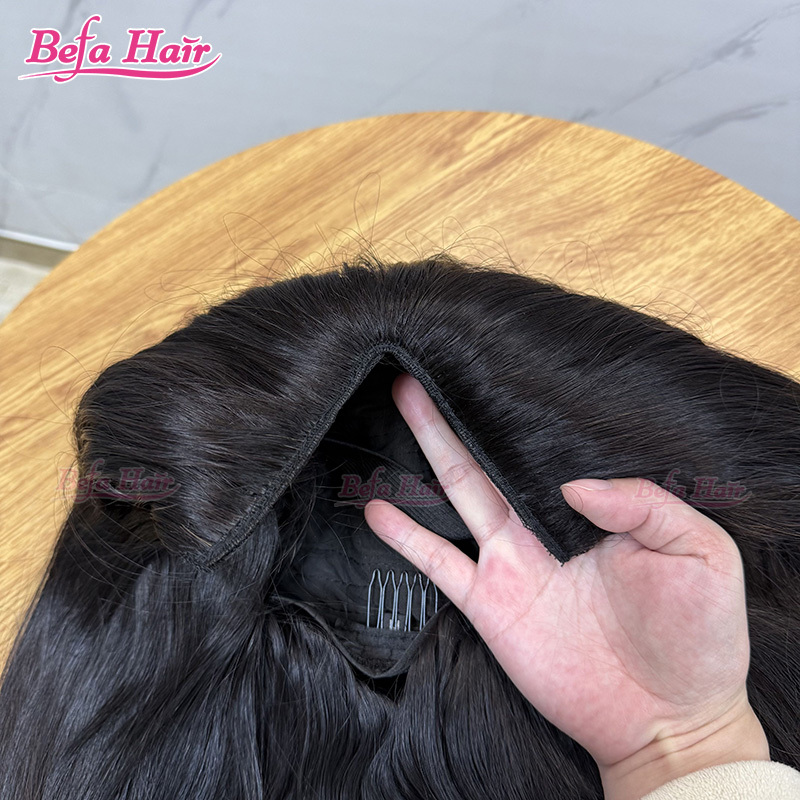 Befa Hair Wholesale Body Wave V Part Human Hair Wigs Brazilian Virgin 200% Density Glueless Wig