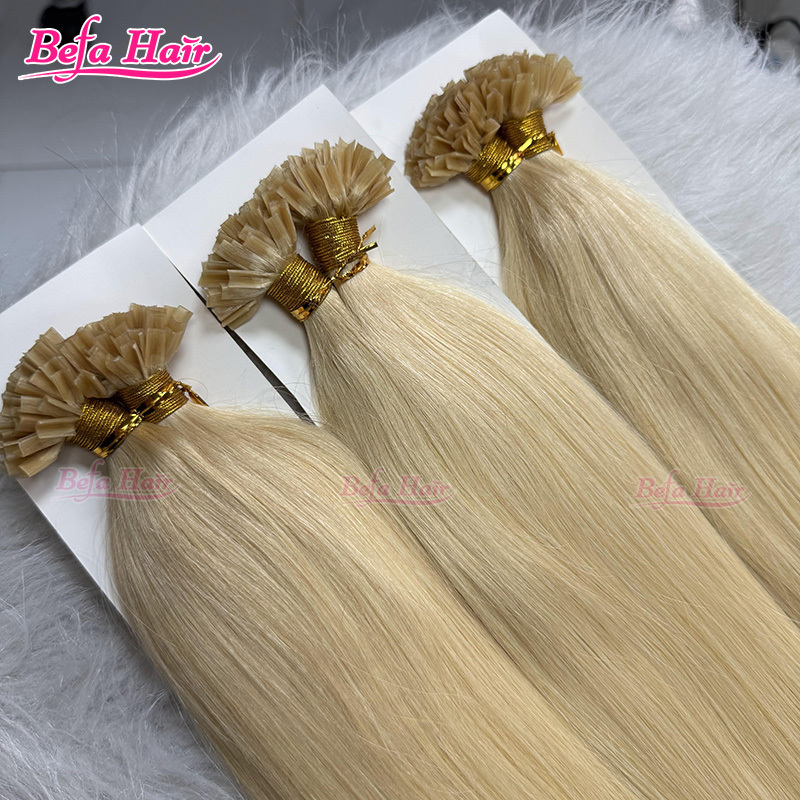 Befa Hair Wholesale Blonde Hair 12"-30"inch K-tips Keratin Human Hair Extensions Body Wave Straight Hair Extensions