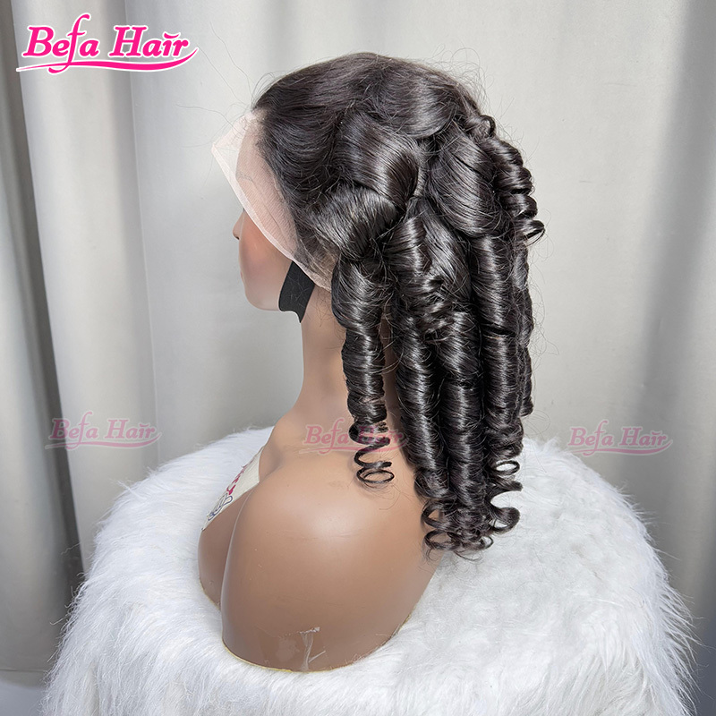 Befa Hair Glueless Wigs Human Hair 5X5 13X4 13X6 Transparent Lace HD Lace Human Hair Wigs Natural Black Egg Curly Hair Wigs