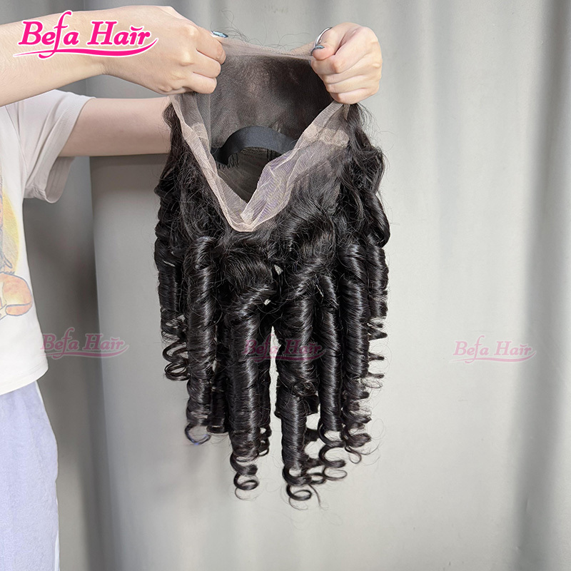 Befa Hair Glueless Wigs Human Hair 5X5 13X4 13X6 Transparent Lace HD Lace Human Hair Wigs Natural Black Egg Curly Hair Wigs