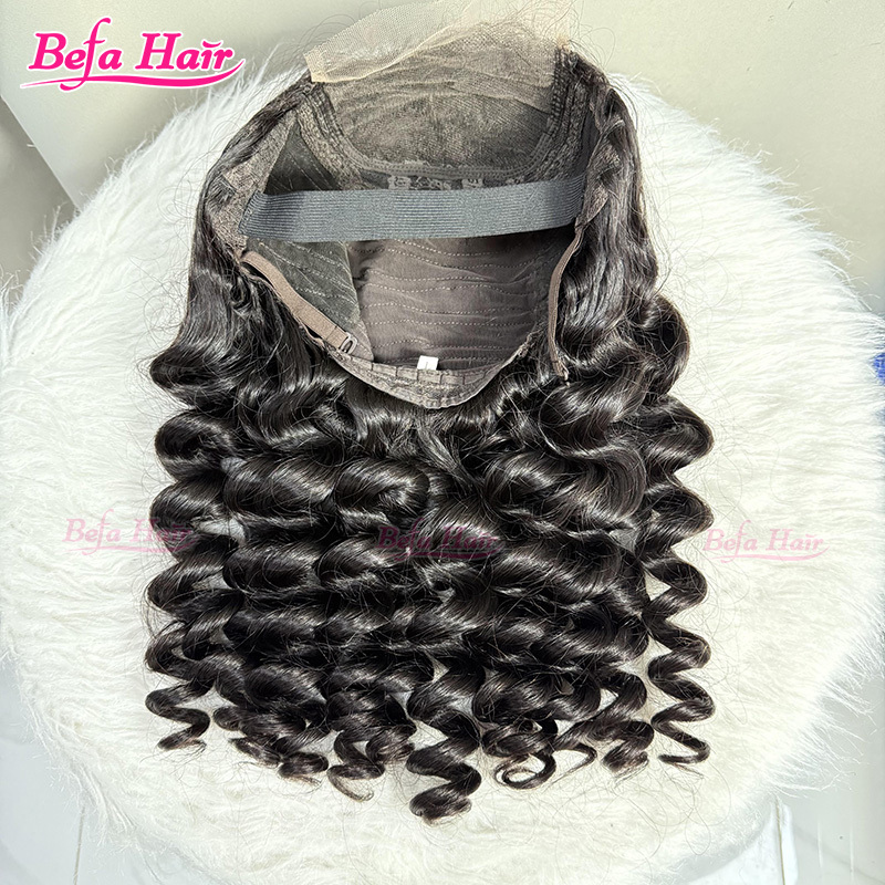 Befa Hair Natural Black 200% Density Human Hair Loose Waave Bob Wig 2x6 4x4 5x5 13x4 13x6 HD Lace Transparent Lace Wig