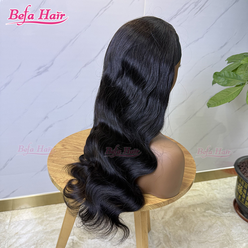 Befa Hair Wholesale Body Wave Headband Wig Human Hair 200% Density Natural Black Headband Wavy Wig