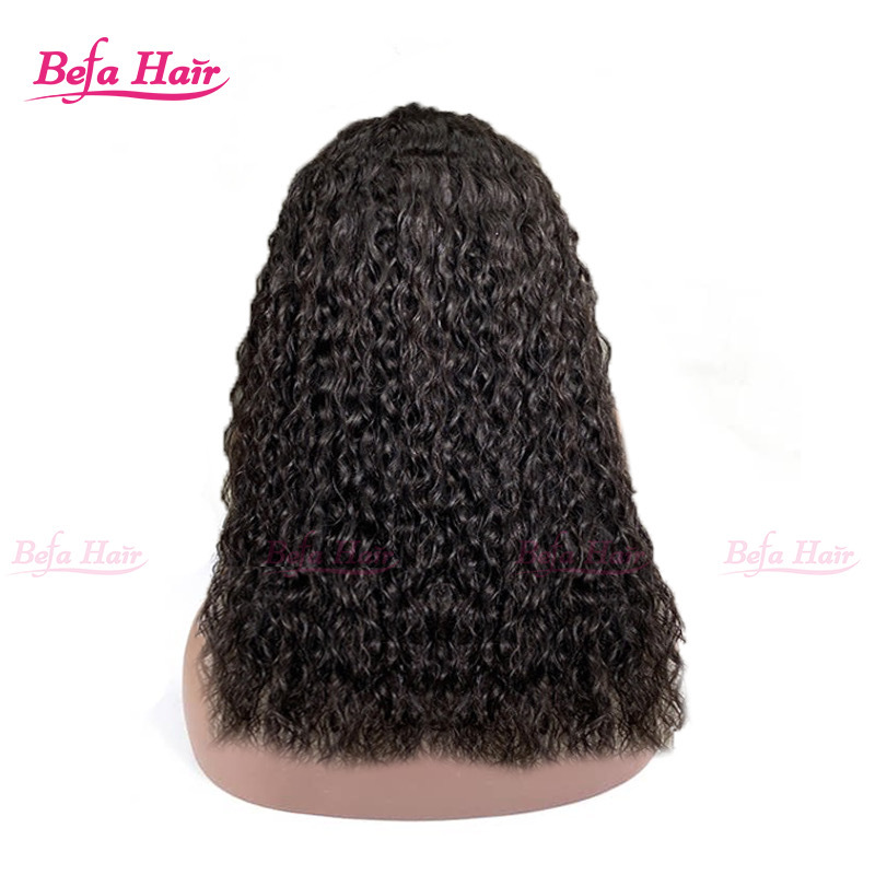 Befa Hair Natural Black Human Hair Water Wave Bob Wig 2x6 4x4 5x5 13x4 13x6 HD Lace Transparent Lace Wig