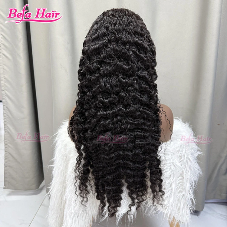 Natural black Burmese curly human hair lace wig