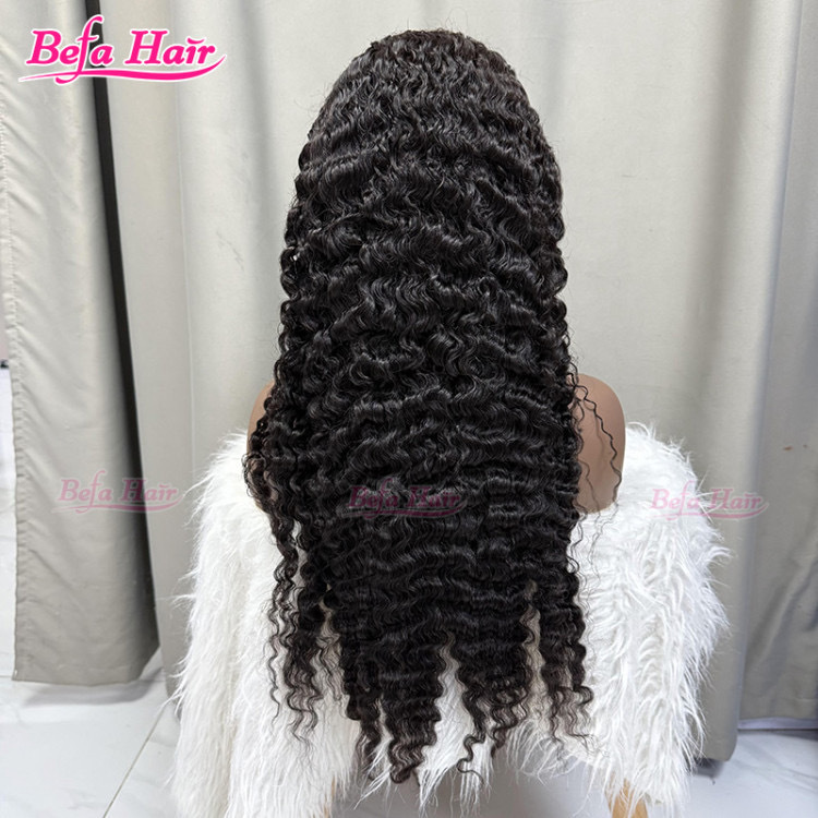 Befa Hair Natural Black 200% Density Virgin Human Hair Wigs Burmese Curly Wig 2x6 4x4 5x5 13x4 13x6 360 Transparent Lace HD Lace Wig