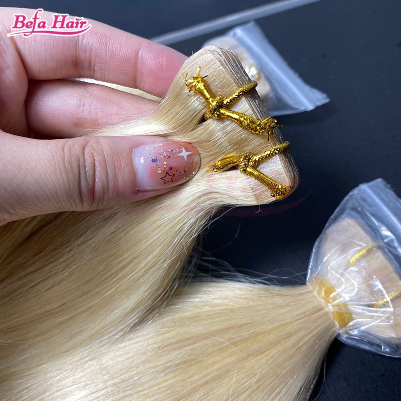Befa Hair Wholesale  613# Blonde Hair Tape Ins 14inch to 26inch Straight human hair Extensions