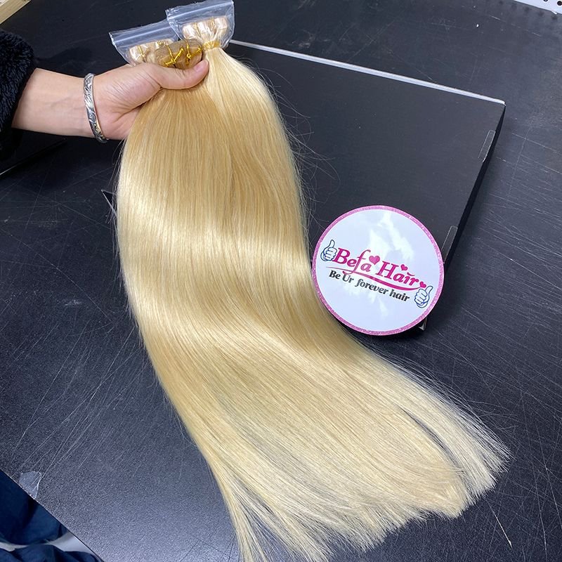 Befa Hair Wholesale  613# Blonde Hair Tape Ins 14inch to 26inch Straight human hair Extensions