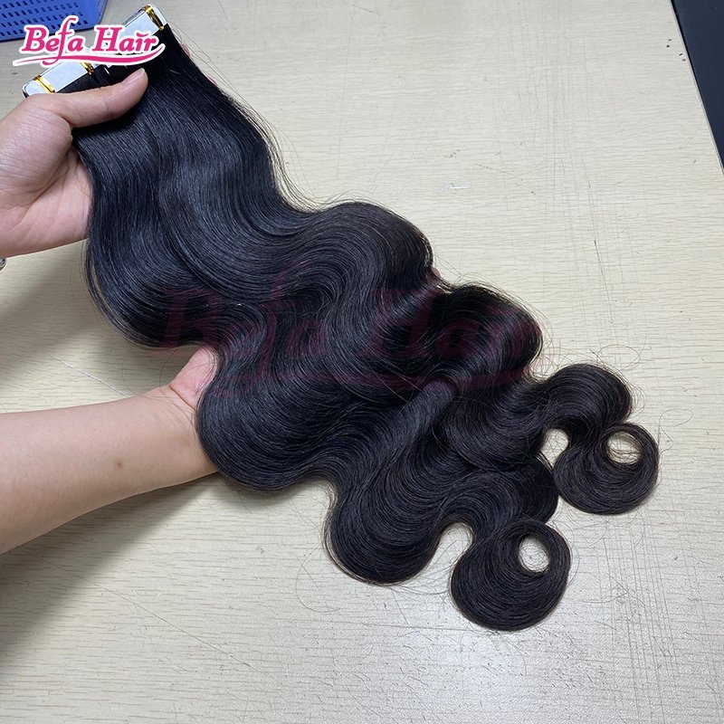 Befa Hair Wholesale Raw Hair Tape Ins 12-30inch Body Wave human hair Extensions