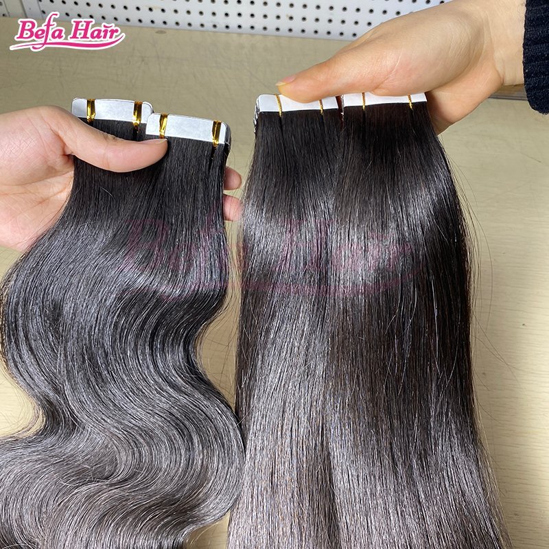Befa Hair Wholesale Raw Hair Tape Ins 12-30inch Body Wave human hair Extensions