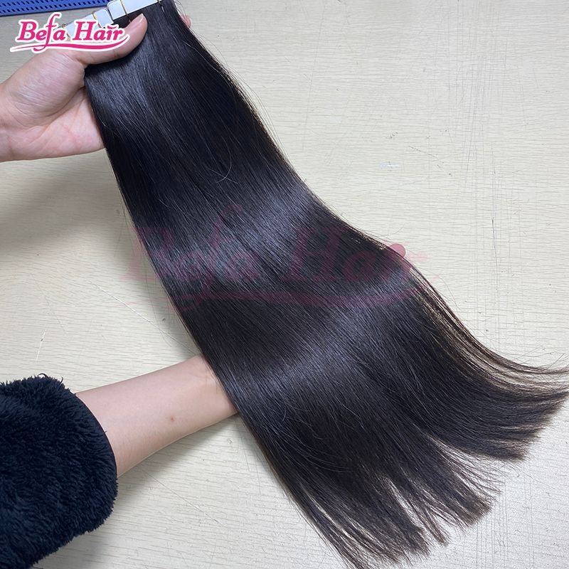 Befa Hair Wholesale Raw Hair Tape Ins 12-30inch Straight human hair Extensions
