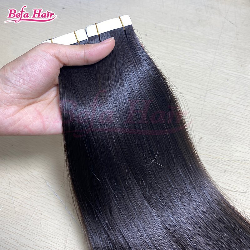 Befa Hair Wholesale Raw Hair Tape Ins 12-30inch Straight human hair Extensions
