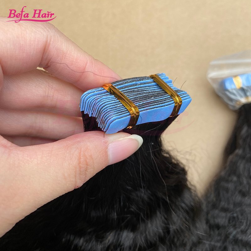Befa Hair Wholesale Tape Ins 18inch to 26inch Kinky Straight human hair Extensions