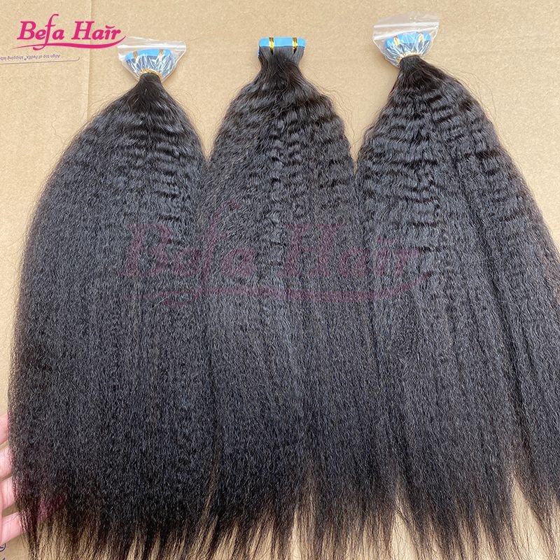 Befa Hair Wholesale Tape Ins 18inch to 26inch Kinky Straight human hair Extensions