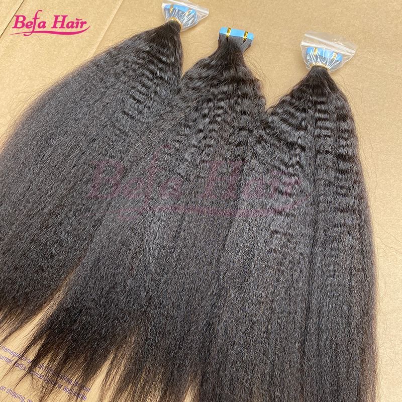 Befa Hair Wholesale Tape Ins 18inch to 26inch Kinky Straight human hair Extensions