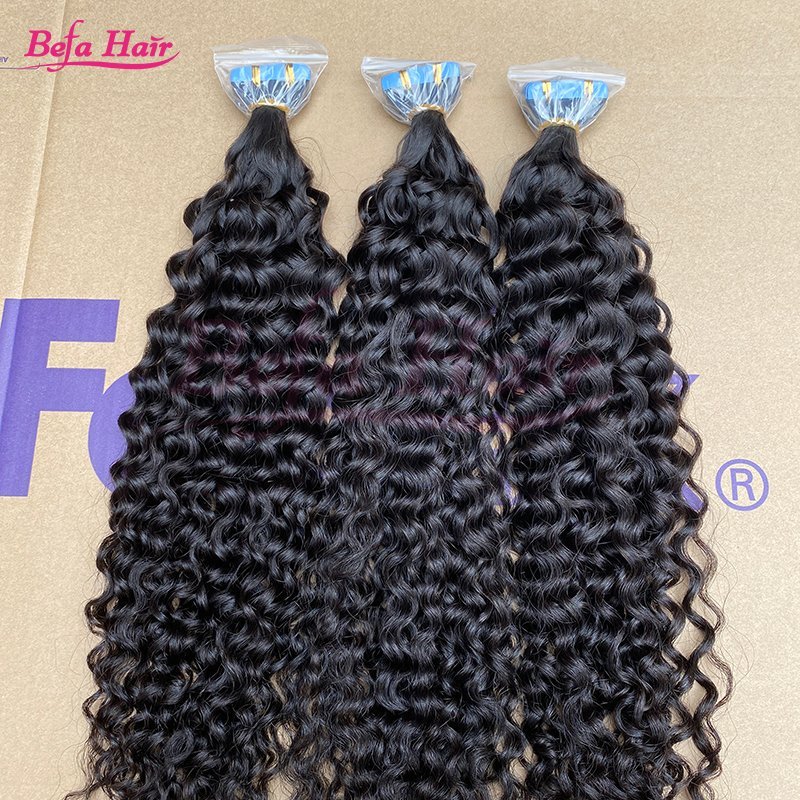 Befa Hair Wholesale Tape Ins 18inch to 26inch Italian Curly human hair Extensions