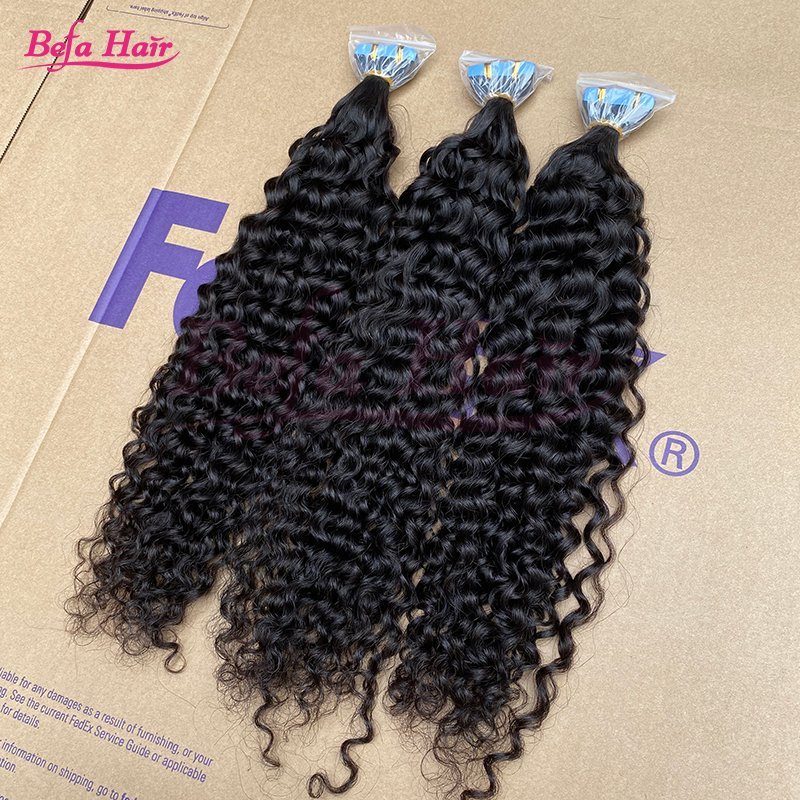 Befa Hair Wholesale Tape Ins 18inch to 26inch Italian Curly human hair Extensions