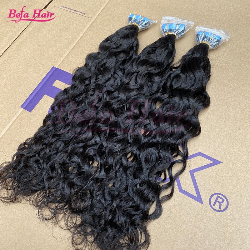 Befa Hair Wholesale Tape Ins 18inch to 26inch Water Wave human hair Extensions