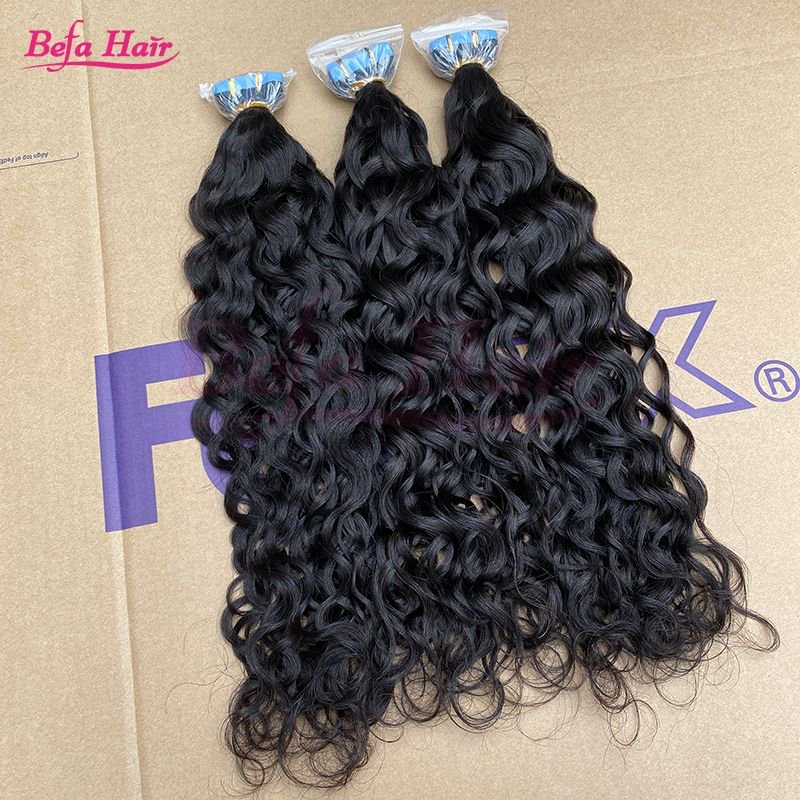 Befa Hair Wholesale Tape Ins 18inch to 26inch Water Wave human hair Extensions