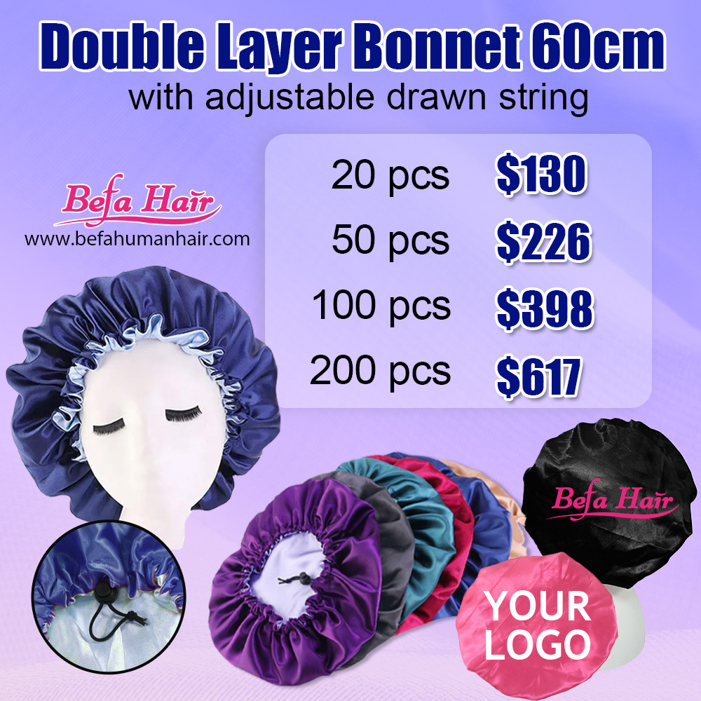 Wholesale Double Layer Bonnet 60cm with Adjustable Drawn String