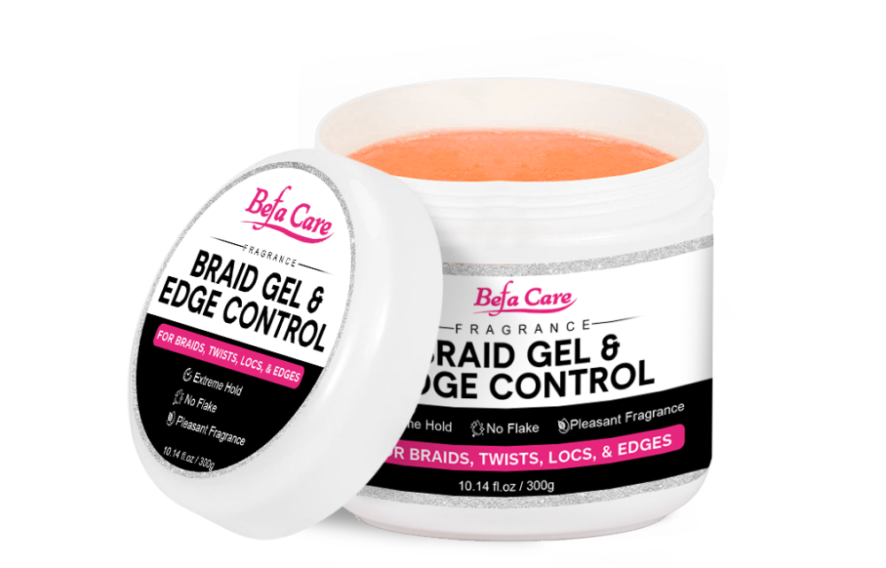 Befa Care Private Label BEFA CARE Braid Gel & Edge Control For Braids, Twists, Locs, & Edges Extreme Hold No Flake Pleasant Fragrance