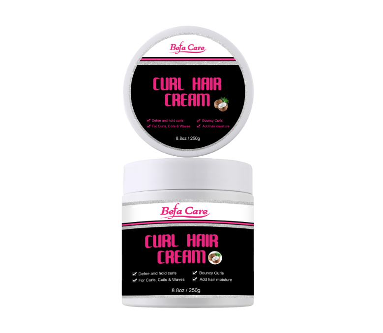 Befa Care Private Label Coconut Hair Curly Cream Natural Curling Moisture Defining Curl Cream