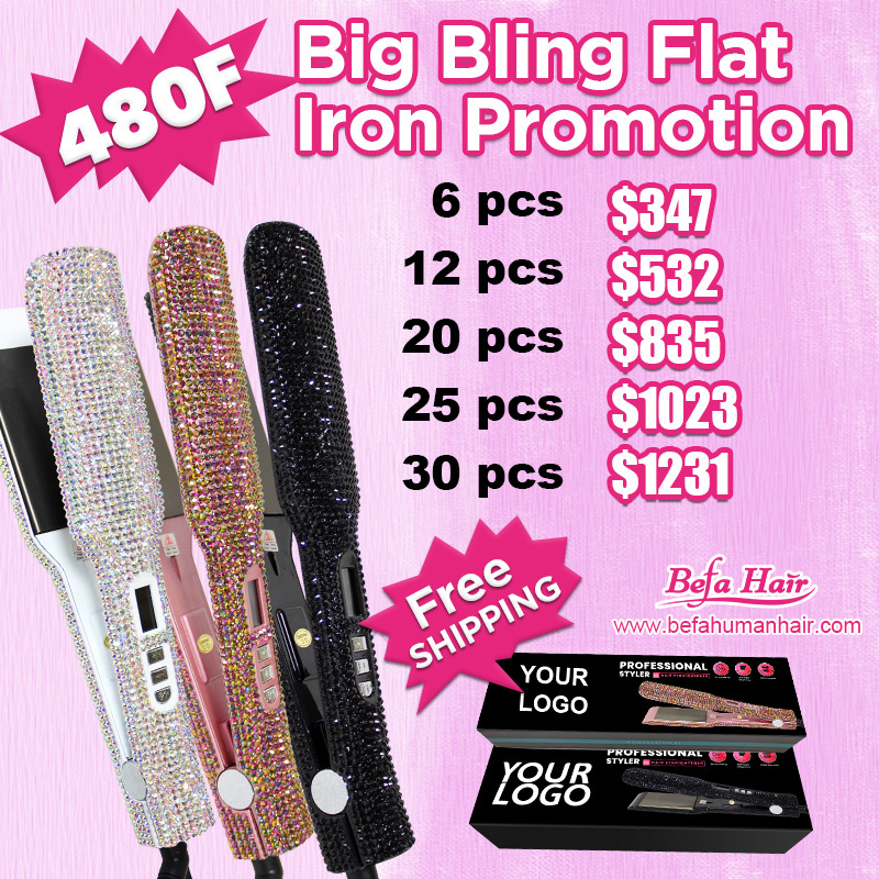 Befa Hair Big Bling Flat Iron Promotion Free Logo Free Shipping