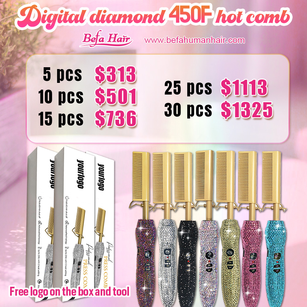 Befa Hair Wholesale Digital diamond 450F hot comb Free Logo Free Shipping