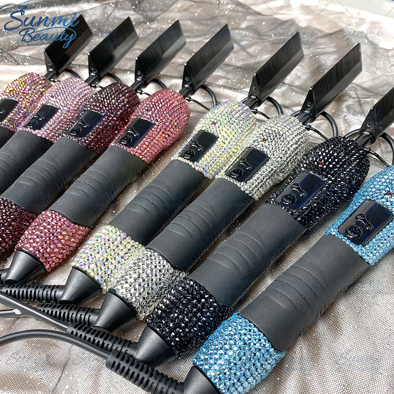 500F Luxury Bling Hot Comb For Huaman Hair Wig Hair Extensions Free Shipping Free Logo