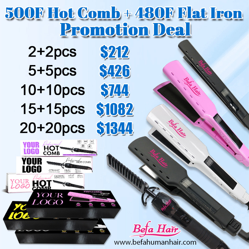 Befa Hair 500F Hot Comb and 480F flat iron Free Logo Free Shipping