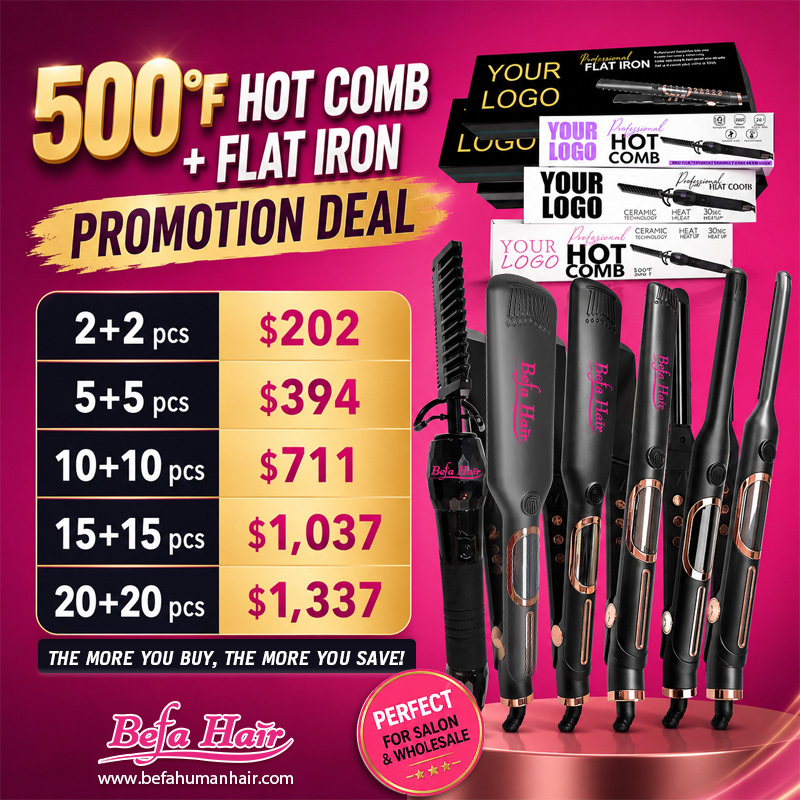 500F Hot comb and 500F Flat iron Promotion Deal Free Logo Free Shipping