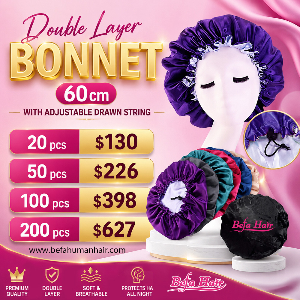 Wholesale Double Layer Bonnet 60cm with Adjustable Drawn String
