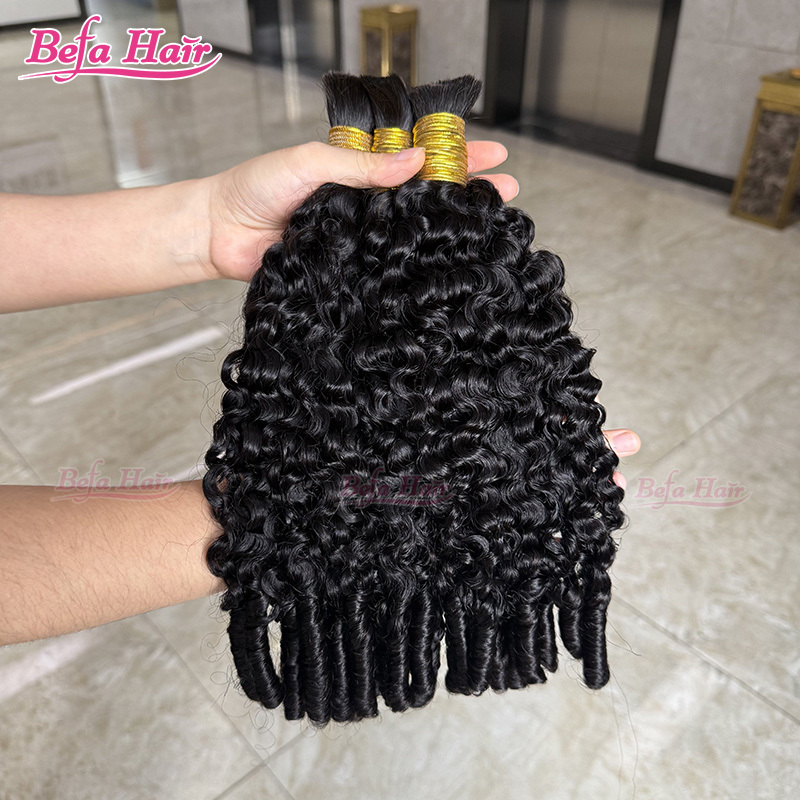 Befa Hair Burmese Curly and Egg Curly end Human Bulk Hair Boho Braiding Brazilian Bundles Vendors No Weft Braiding Hair in Bulk