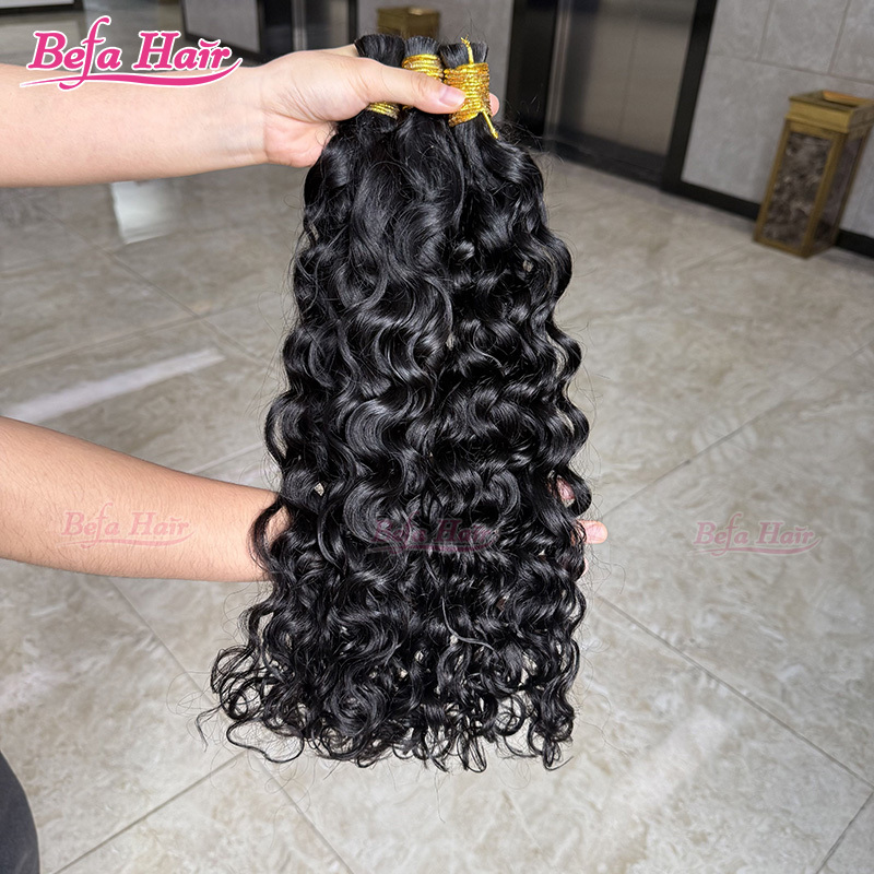 Befa Hair Water Wave Human Bulk Hair Boho Braiding Brazilian Bundles Vendors No Weft Braiding Hair in Bulk