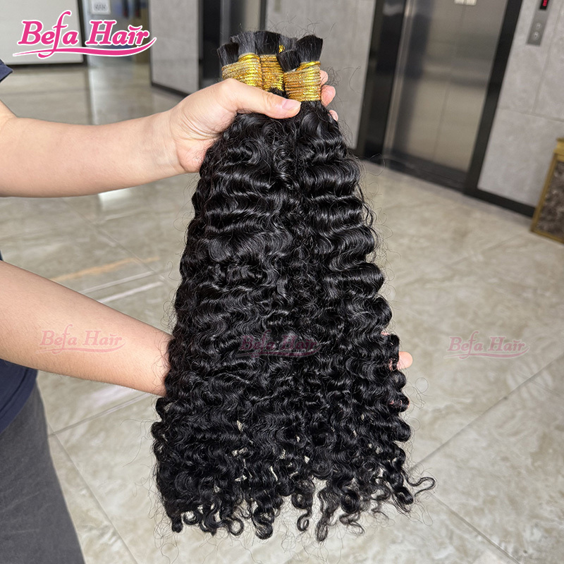Befa Hair Burmese Curly Human Bulk Hair Boho Braiding Brazilian Bundles Vendors No Weft Braiding Hair in Bulk