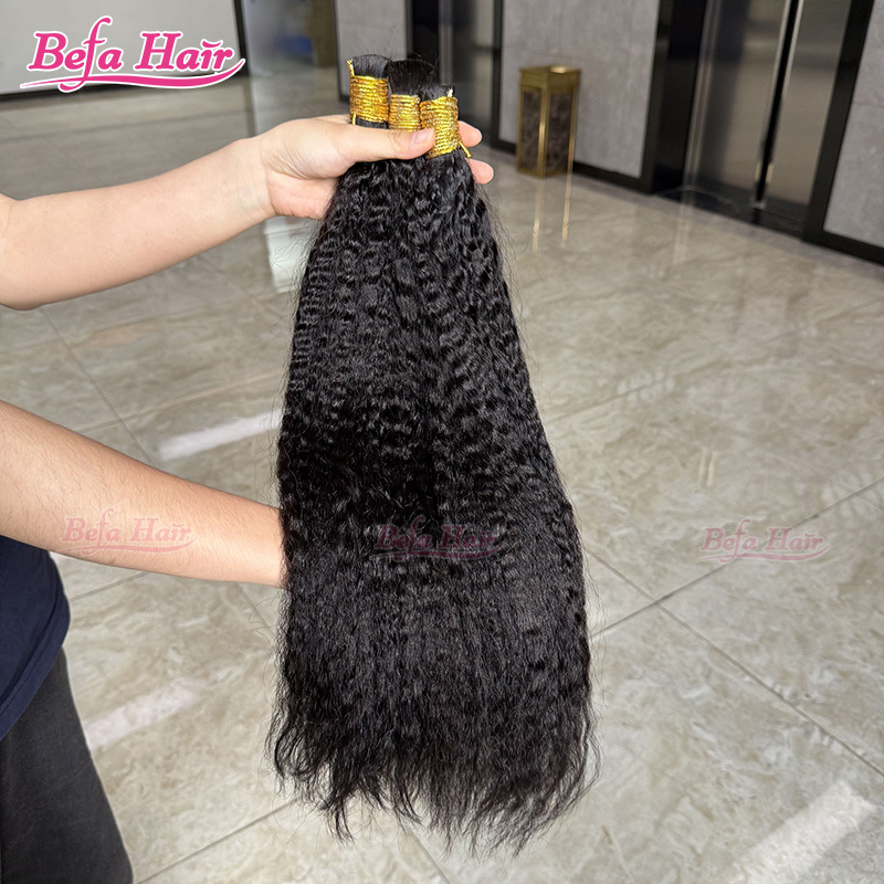Befa Hair Kinky Straight Human Bulk Hair Boho Braiding Brazilian Bundles Vendors No Weft Braiding Hair in Bulk