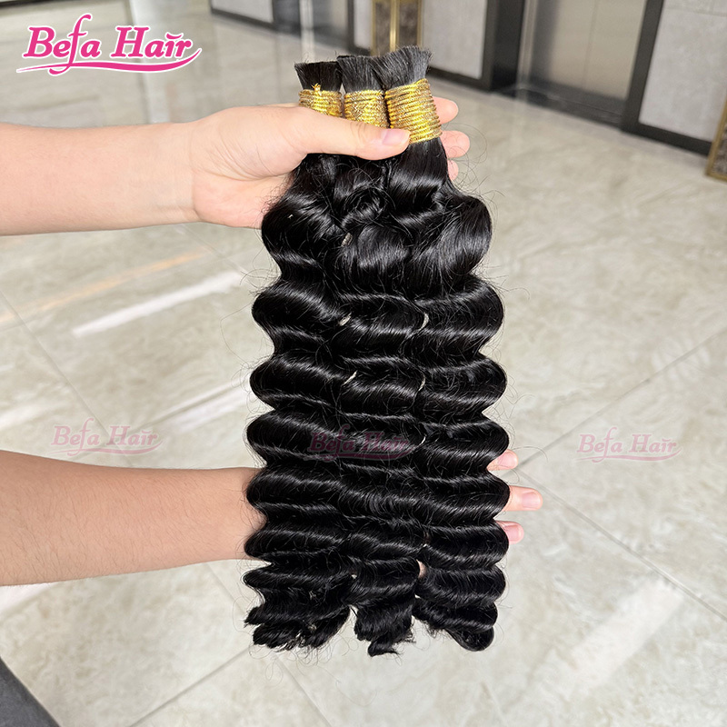 Befa Hair More Wave Human Bulk Hair Boho Braiding Brazilian Bundles Vendors No Weft Braiding Hair in Bulk